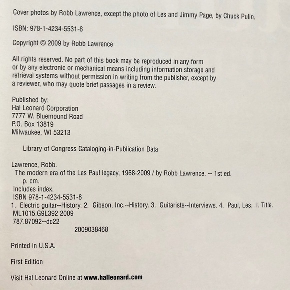 The Modern Era Of The, Les Paul, Legacy, 1968-2009, Hardcover, Book, 2009 - Picture 7 of 14